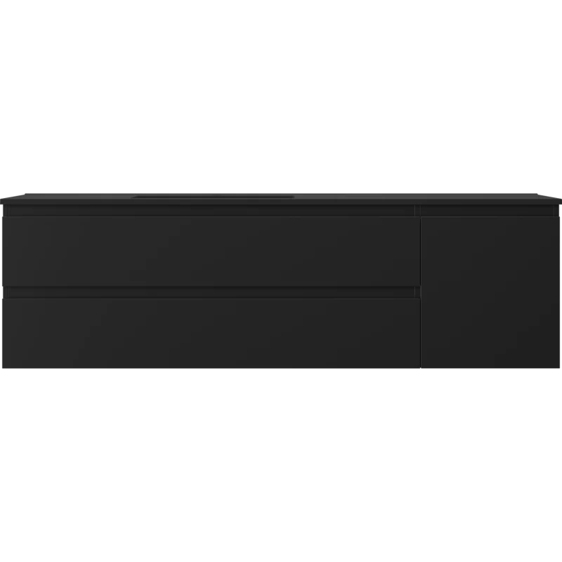 Servantskap med vask 160 cm svart matt, Mexen Orio Otis venstre - 91A13-16047-3-BBFFF71-W18L71