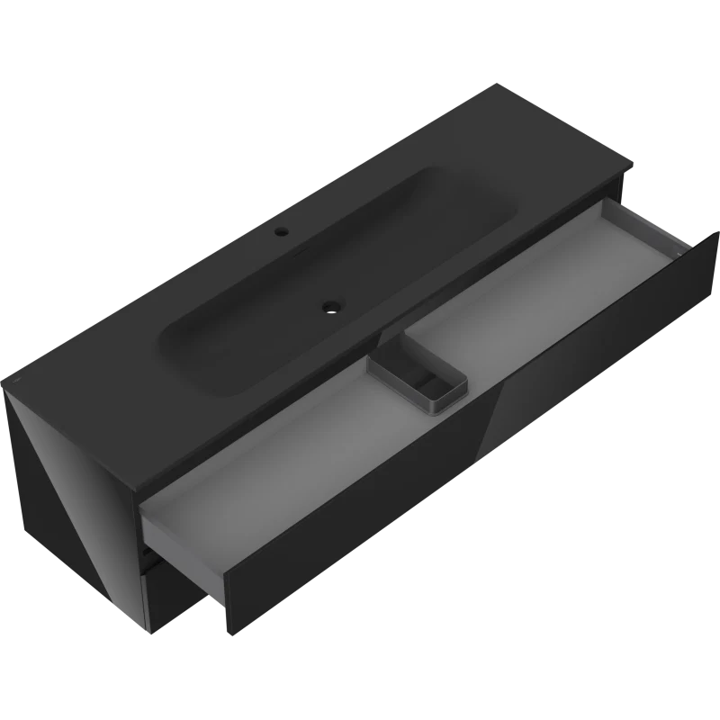 Servantskap med vask 160 cm svart, 2 skuffer Mexen Orio Vela - 91A10-16047-2-BFF70-W23M71