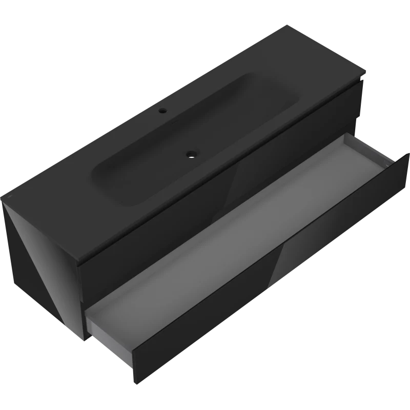 Servantskap med vask 160 cm svart, 2 skuffer Mexen Orio Vela - 91A10-16047-2-BFF70-W23M71