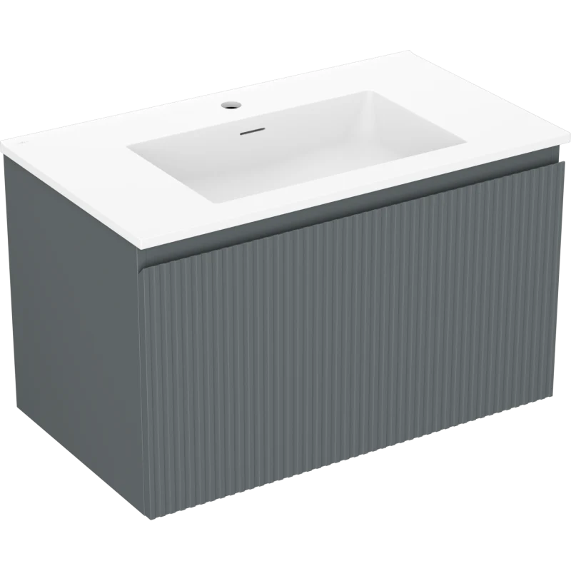 Servantskap med vask 80 cm graffit/hvit matt, Mexen Rivel - 91A20-08047-1-BF66-W18M01