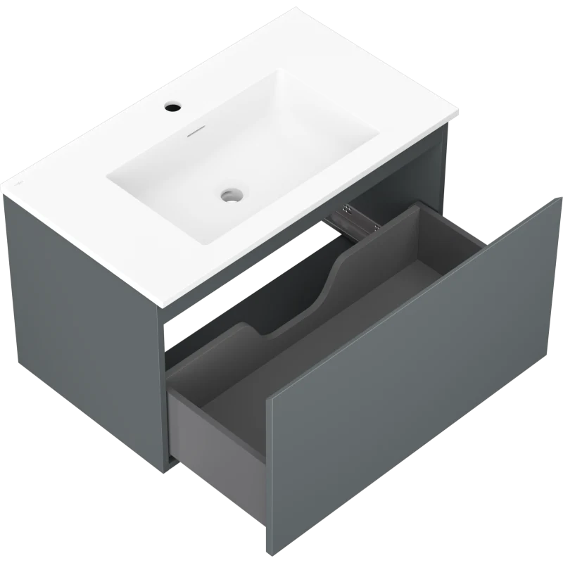 Servantskap med vask 80 cm graffit/hvit matt, Mexen Orio - 91A10-08047-1-BF66-W18M01
