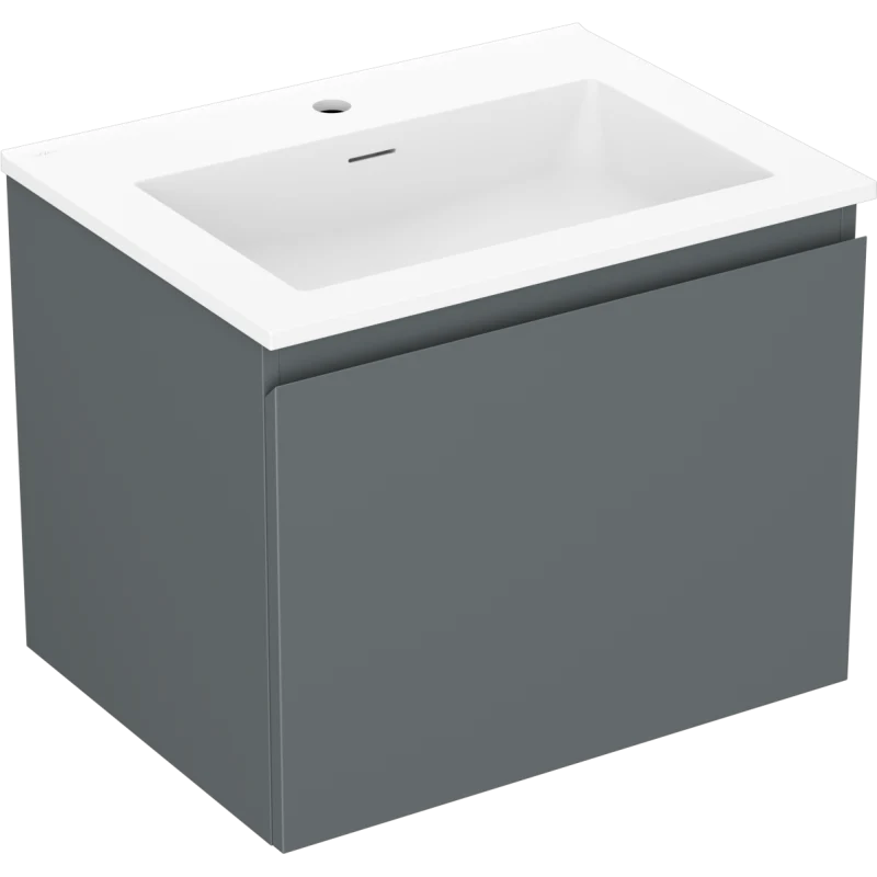 Servantskap med vask 60 cm graffit/hvit matt, 1 skuff Mexen Orio - 91A10-06047-1-BF66-W18M01