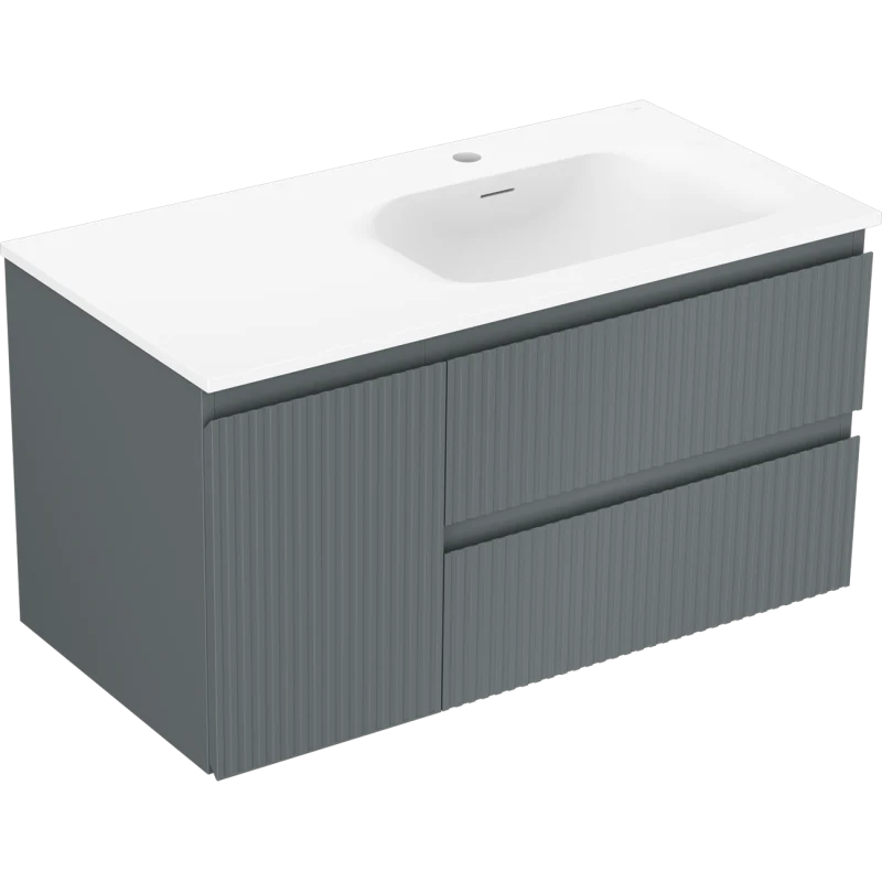 Servantskap med vask 90 cm grafitt/hvit matt, Mexen Rivel - 91A23-09047-3-BBFFF66-W23P01
