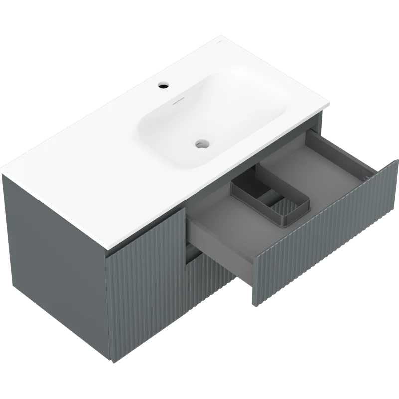 Servantskap med vask 90 cm grafitt/hvit matt, Mexen Rivel - 91A23-09047-3-BBFFF66-W23P01
