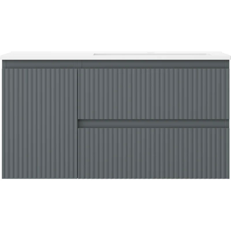 Servantskap med vask 90 cm grafitt/hvit matt, Mexen Rivel - 91A23-09047-3-BBFFF66-W18P01