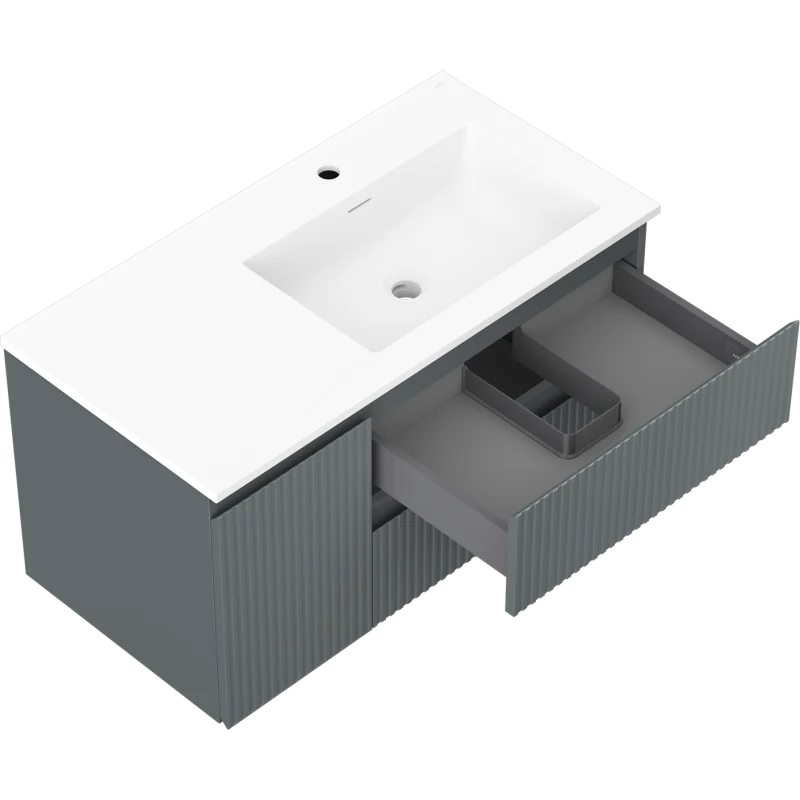 Servantskap med vask 90 cm grafitt/hvit matt, Mexen Rivel - 91A23-09047-3-BBFFF66-W18P01