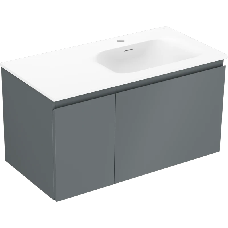 Servantskap med vask 90 cm grafitt/hvit matt, Mexen Orio høyre - 91A13-09047-3-BBFF66-W23P01