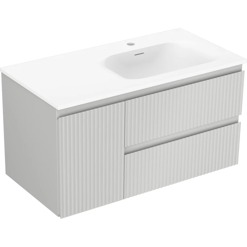 Servantskap med vask 90 cm grå/hvit matt, Mexen Rivel - 91A23-09047-3-BBFFF62-W23P01