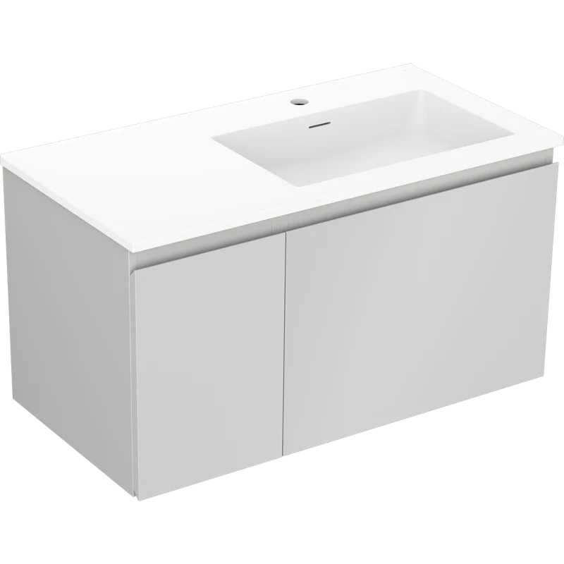 Servantskap med vask 90 cm grå/hvit matt, Mexen Orio Otis høyre - 91A13-09047-3-BBFF62-W18P01