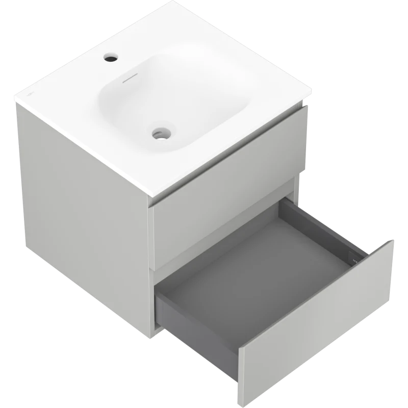 Servantskap med vask 50 cm grå/hvit matt, Mexen Orio - 91A10-05047-2-BFF62-W23M01