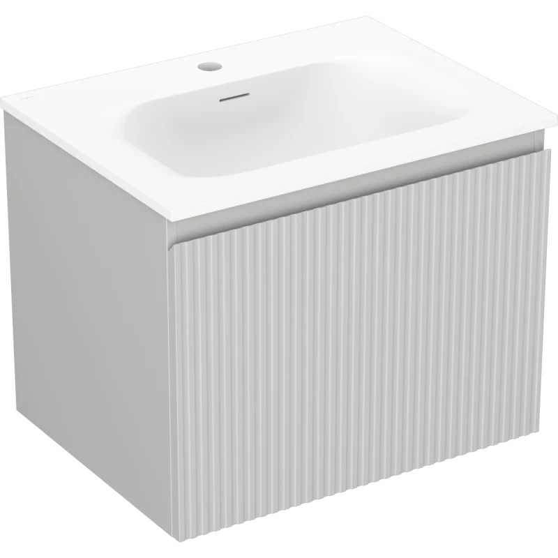 Servantskap med vask 60 cm grå/hvit matt, Mexen Rivel, 1 skuff - 91A20-06047-1-BF62-W23M01