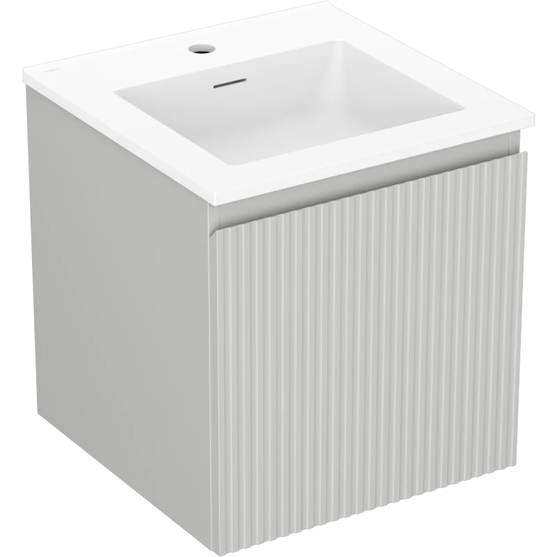 Servantskap med vask 45 cm grå/hvit matt, Mexen Rivel, 1 skuff - 91A20-04547-1-BF62-W18M01