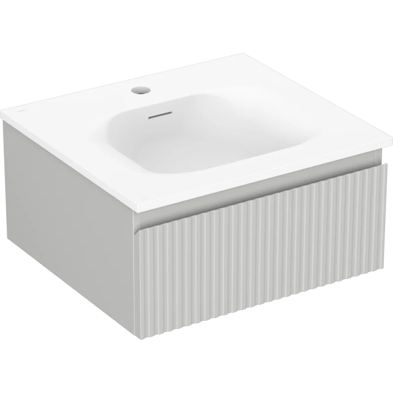 Servantskap med vask 50 cm grå/hvit matt, Mexen Rivel, 1 skuff - 91A20-05023-1-BF62-W23M01
