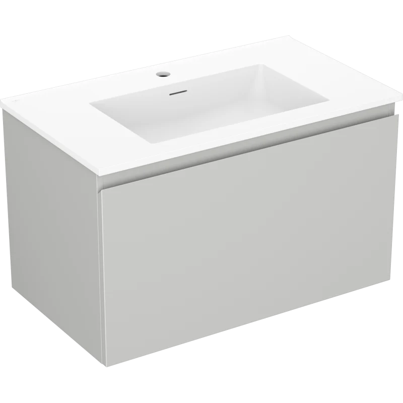 Servantskap med vask 80 cm grå/hvit Mexen Orio Otis, 1 skuff - 91A10-08047-1-BF62-W18M01
