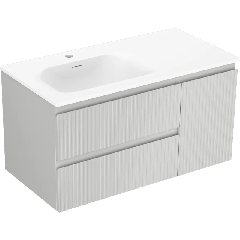 Servantskap med vask 90 cm grå/hvit Mexen Rivel Vela venstre - 91A23-09047-3-BBFFF62-W23L01