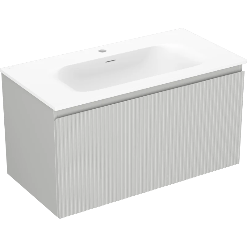 Servantskap med vask 90 cm grå/hvit Mexen Rivel, 1 skuff - 91A20-09047-1-BF62-W23M01