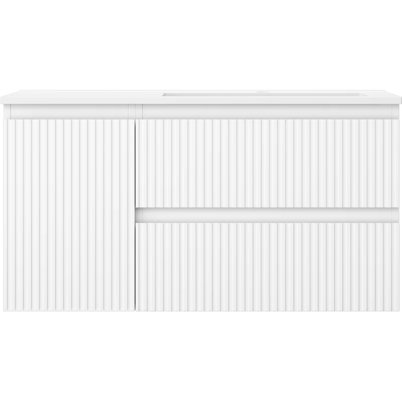 Servantskap med vask 90 cm hvit matt, Mexen Rivel Otis høyre - 91A23-09047-3-BBFFF01-W18P01