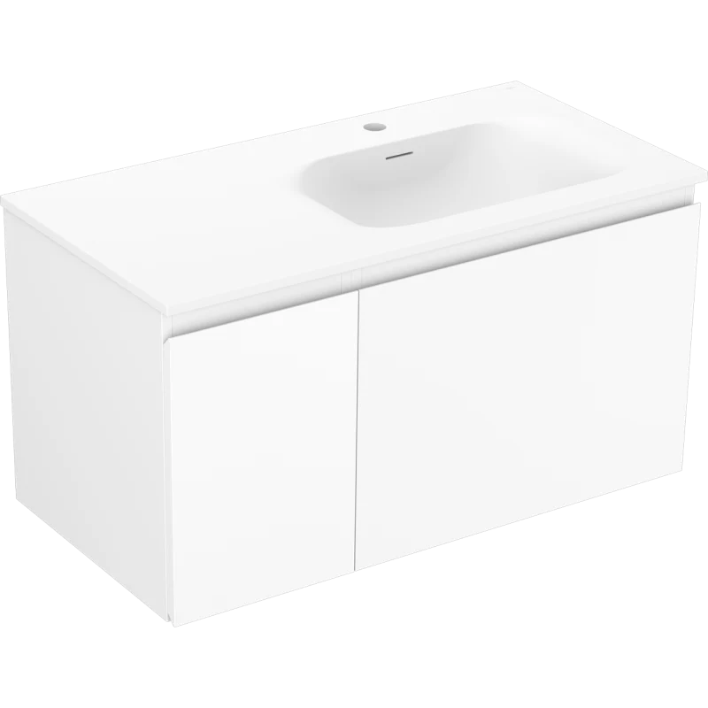 Servantskap med vask 90 cm hvit matt, Mexen Orio Vela høyre - 91A13-09047-3-BBFF01-W23P01