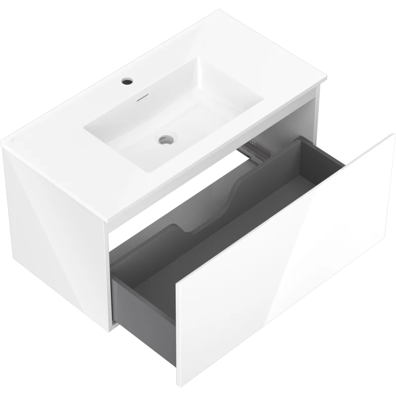Servantskap med vask 90 cm hvit, vegghengt Mexen Orio/Otis - 91A10-09047-1-BF00-W18M00
