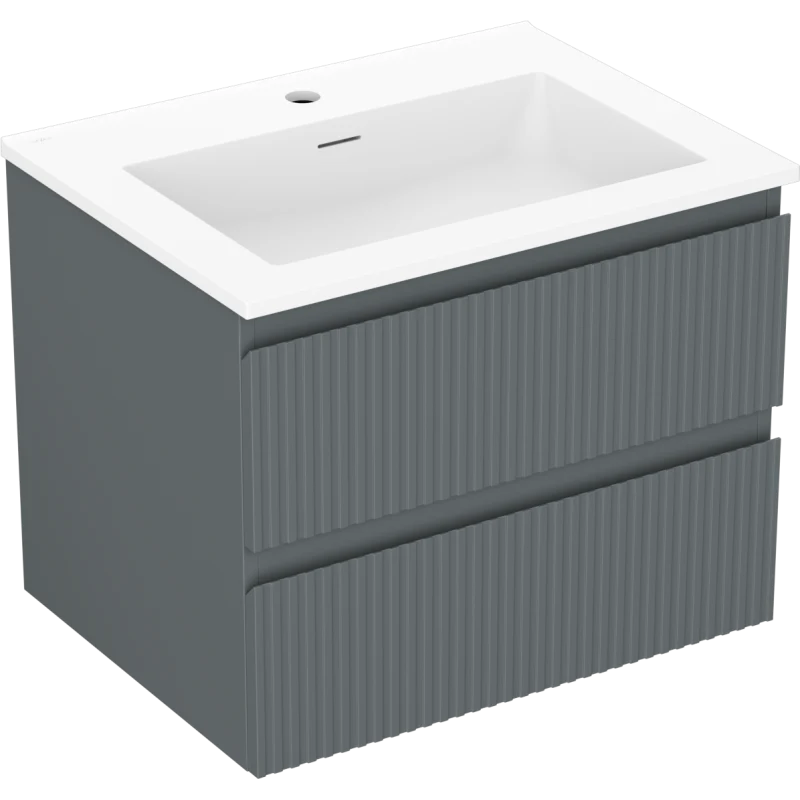 Servantskap med vask 60 cm Mexen Rivel, grafitt/hvit - 91A20-06047-2-BFF66-W18M01