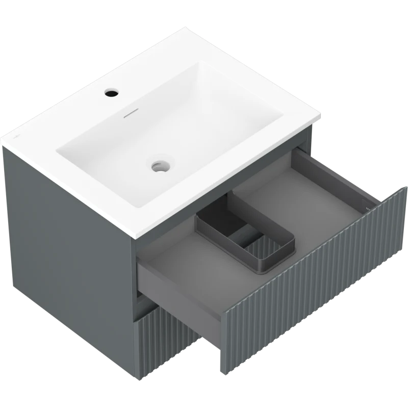 Servantskap med vask 60 cm Mexen Rivel, grafitt/hvit - 91A20-06047-2-BFF66-W18M01