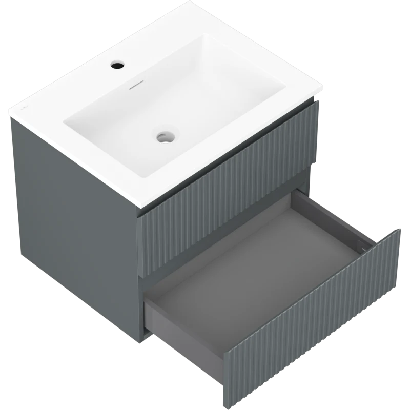 Servantskap med vask 60 cm Mexen Rivel, grafitt/hvit - 91A20-06047-2-BFF66-W18M01