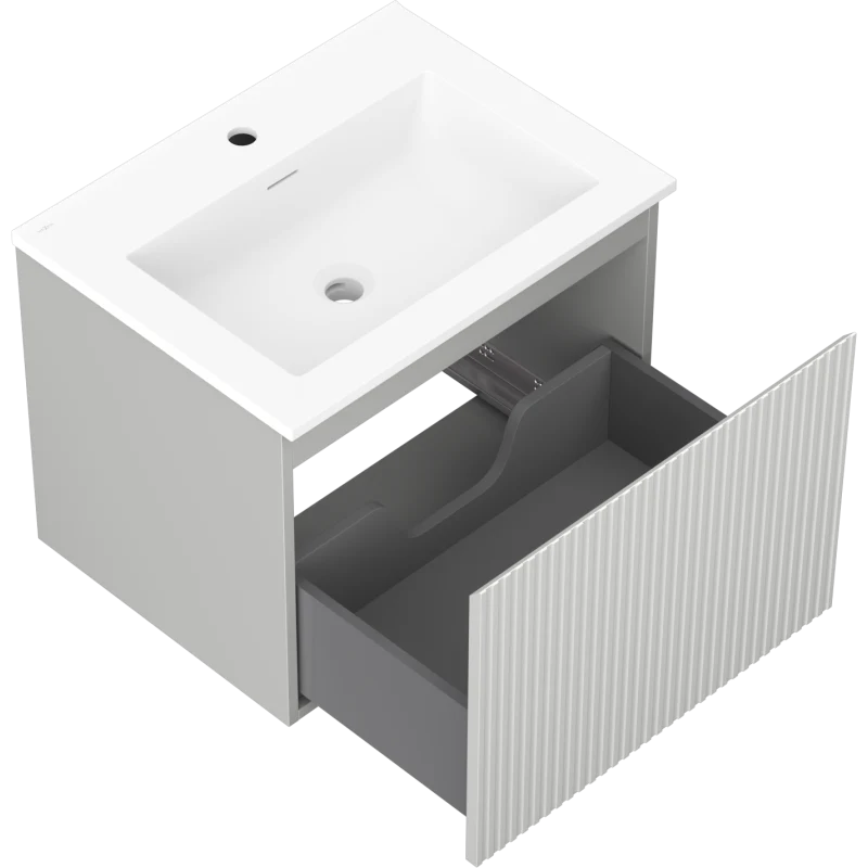 Servantskap med vask 60 cm grå Mexen Rivel, 1 skuff - 91A20-06047-1-BF62-W18M01