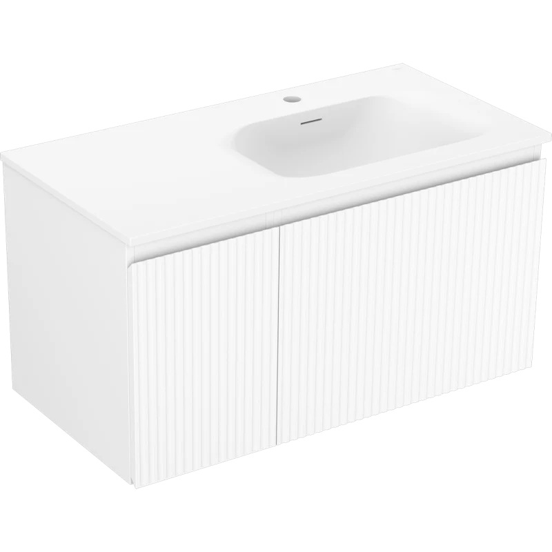 Servantskap med vask 90 cm Mexen Rivel Vela hvit høyre - 91A23-09047-3-BBFF01-W23P01