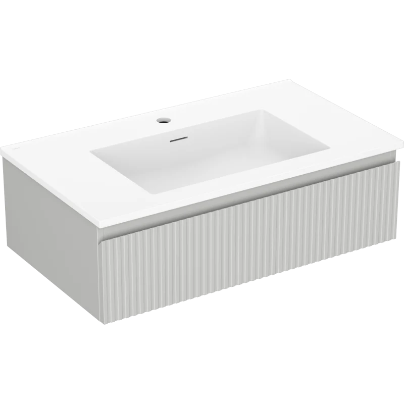 Servantskap med vask 80 cm Mexen Rivel/Otis grå/hvit matt - 91A20-08023-1-BF62-W18M01