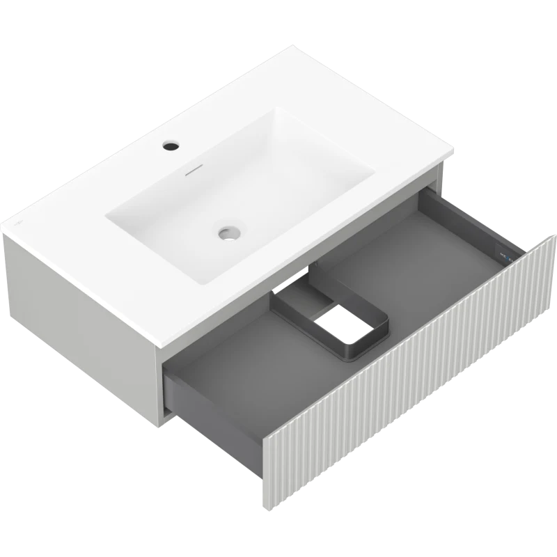 Servantskap med vask 80 cm Mexen Rivel/Otis grå/hvit matt - 91A20-08023-1-BF62-W18M01