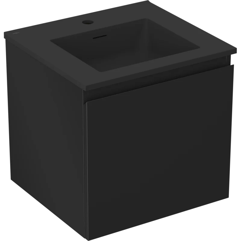 Servantskap med vask 50 cm svart matt, 1 skuff Mexen Orio - 91A10-05047-1-BF71-W18M71