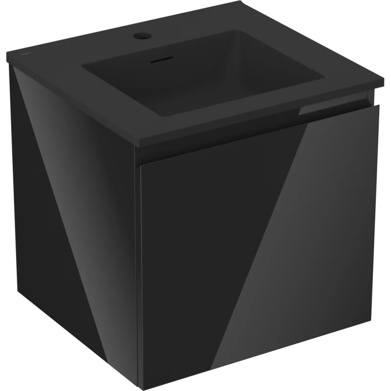 Servantskap med vask 50 cm svart, 1 skuff Mexen Orio/Otis - 91A10-05047-1-BF70-W18M71