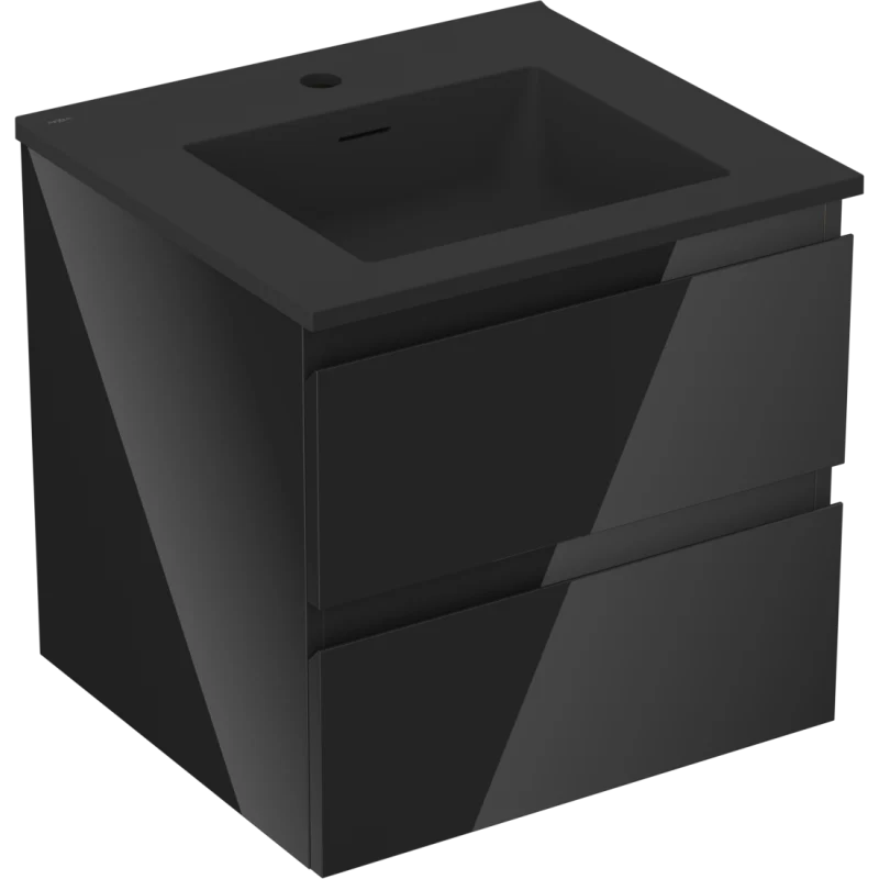 Servantskap med vask 50 cm svart, 2 skuffer Mexen Orio/Otis - 91A10-05047-2-BFF70-W18M71