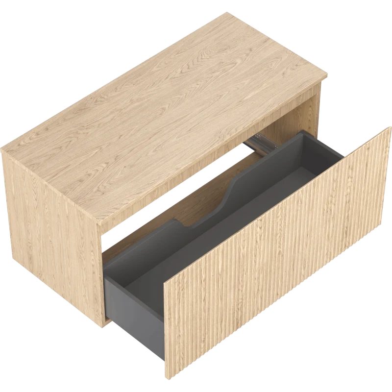 Servantskap 100 cm, Eik, 1 skuff, riflet front, Mexen Rivel – 91A20-10047-1-BFC81
