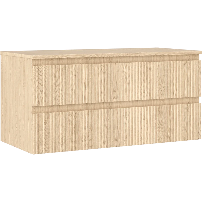 Servantskap 100 cm, Eik, 2 skuffer, riflet front, Mexen Rivel – 91A20-10047-2-BFFC81