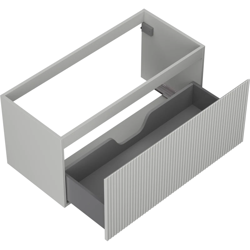Servantskap 100 cm, Grå Matt, 1 Skuff, Riflet Front, Mexen Rivel – 91A20-10047-1-BF62