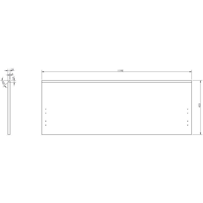 Servantskap 120 cm, Eik, 1 Skuff, Riflet Front, Mexen Rivel – 91A20-12047-1-BF81