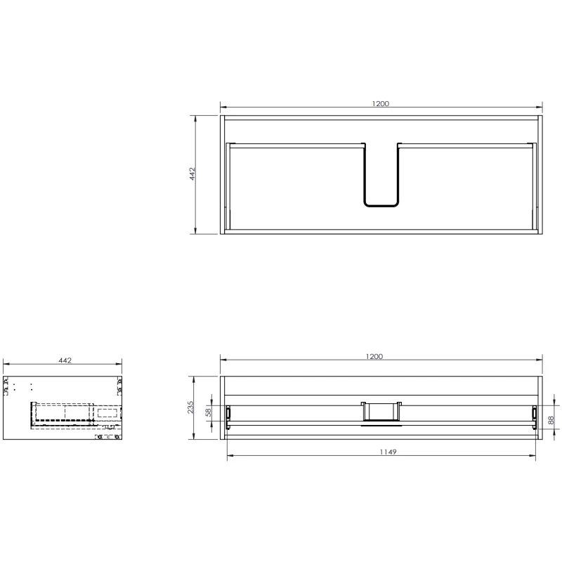 Servantskap 120 cm, Hvit Matt, 1 Skuff, Mexen Rivel – 91A20-12023-1-BF01