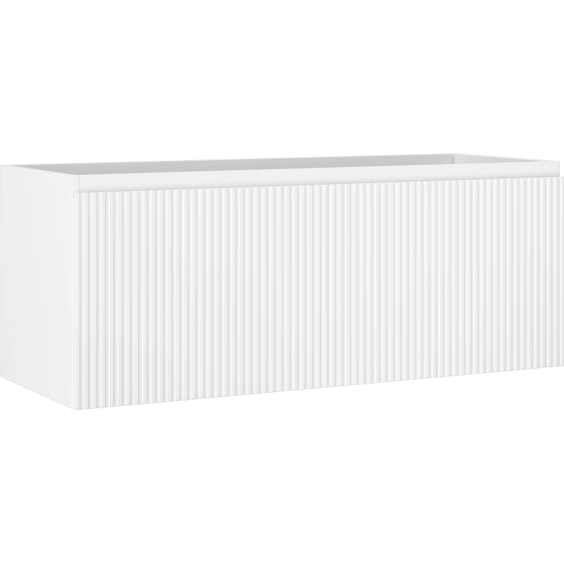 Servantskap 120 cm, Hvit Matt, 1 Skuff, Riflet Front, Mexen Rivel – 91A20-12047-1-BF01