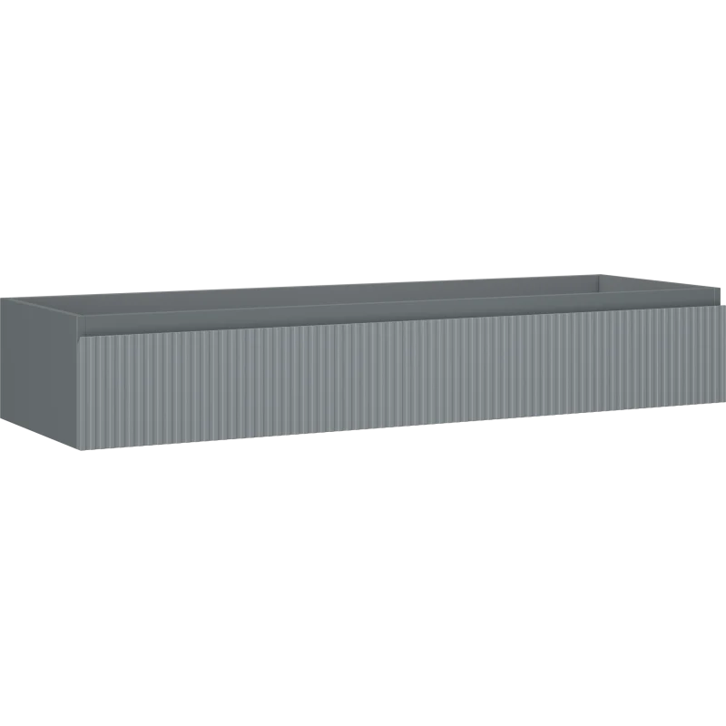 Servantskap 140 cm, Grafitt Matt, 1 Skuff, Riflet Front, Mexen Rivel – 91A20-14023-1-BF66