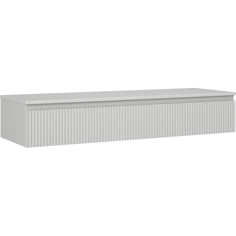 Servantskap 140 cm, Grå Matt, 1 Skuff, Riflet Front, Mexen Rivel – 91A20-14023-1-BFC62