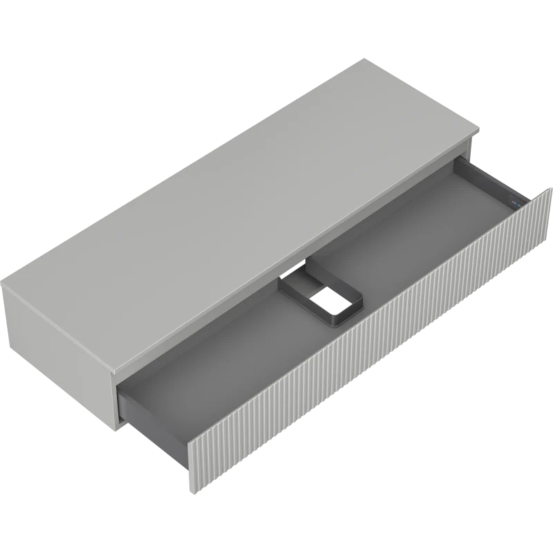 Servantskap 140 cm, Grå Matt, 1 Skuff, Riflet Front, Mexen Rivel – 91A20-14023-1-BFC62