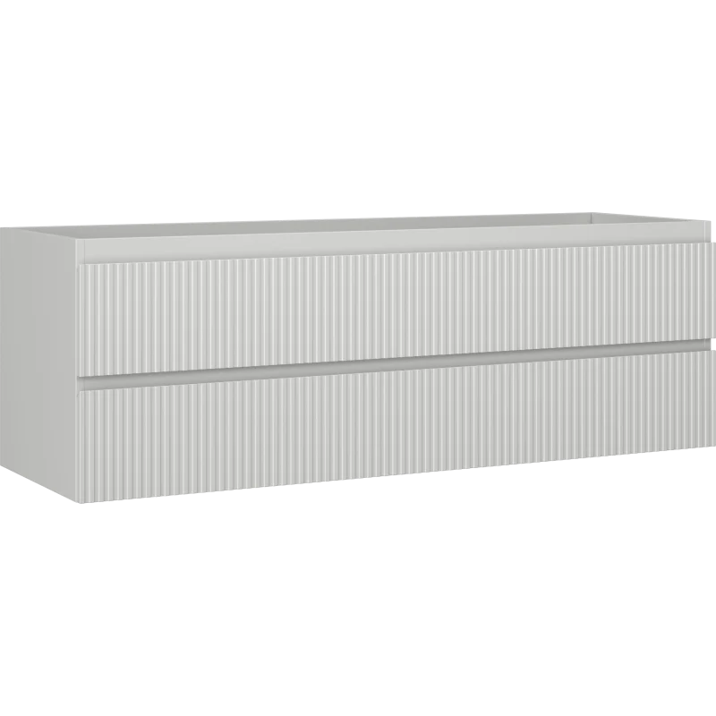 Servantskap 140 cm, Grå Matt, 2 Skuffer, Riflet Front, Mexen Rivel – 91A20-14047-2-BFF62