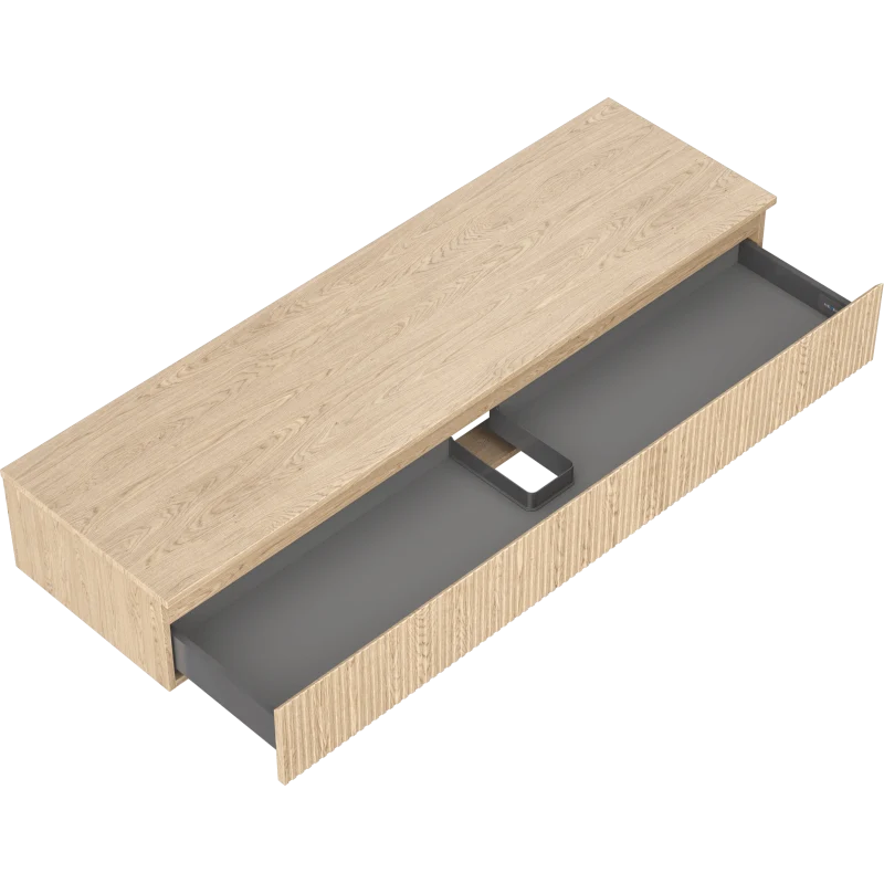 Servantskap 160 cm, Eik, 1 skuff, riflet front, Mexen Rivel – 91A20-16023-1-BFC81