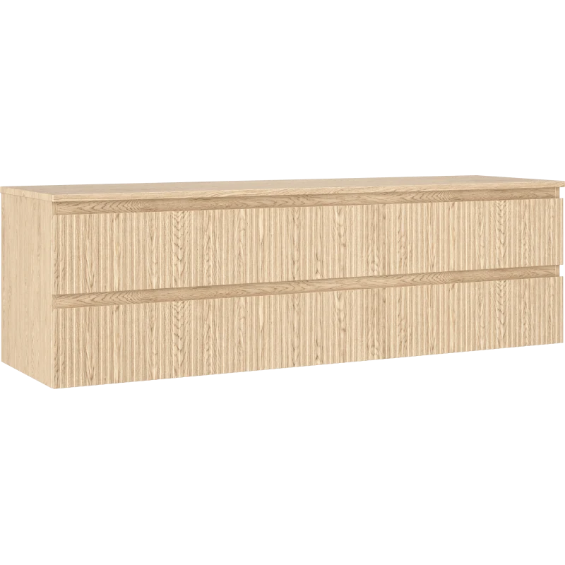 Servantskap 160 cm, Eik, 2 skuffer, riflet front, Mexen Rivel – 91A20-16047-2-BFFC81