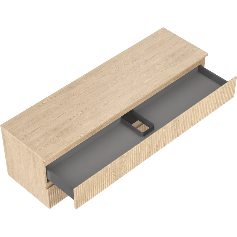 Servantskap 160 cm, Eik, 2 skuffer, riflet front, Mexen Rivel – 91A20-16047-2-BFFC81
