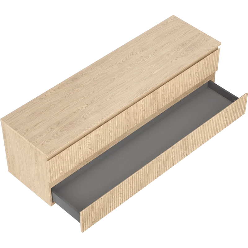 Servantskap 160 cm, Eik, 2 skuffer, riflet front, Mexen Rivel – 91A20-16047-2-BFFC81