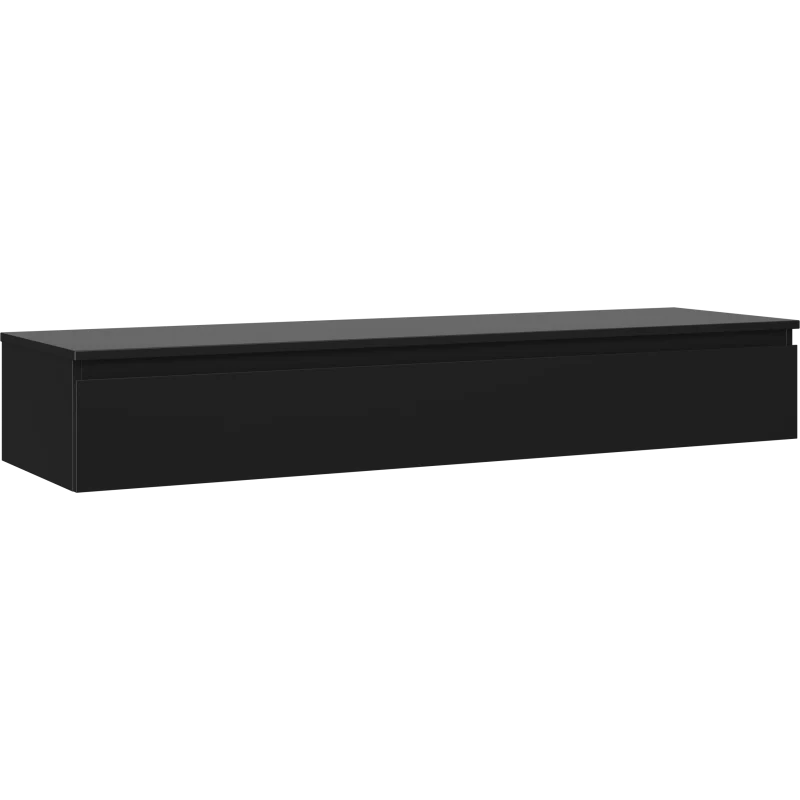 Servantskap 160 cm, Svart Matt, 1 Skuff, Veggmontert, Mexen Orio – 91A10-16023-1-BFC71