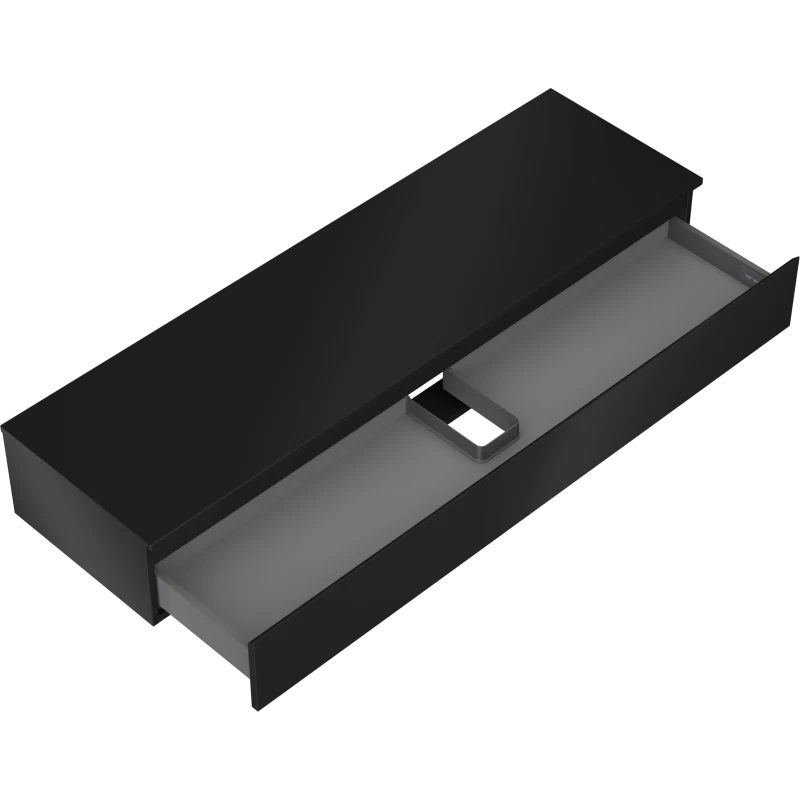 Servantskap 160 cm, Svart Matt, 1 Skuff, Veggmontert, Mexen Orio – 91A10-16023-1-BFC71