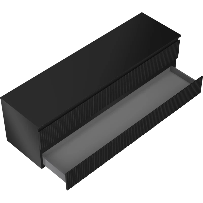 Servantskap 160 cm, Svart Matt, 2 Skuffer, Mexen Rivel – 91A20-16047-2-BFFC71